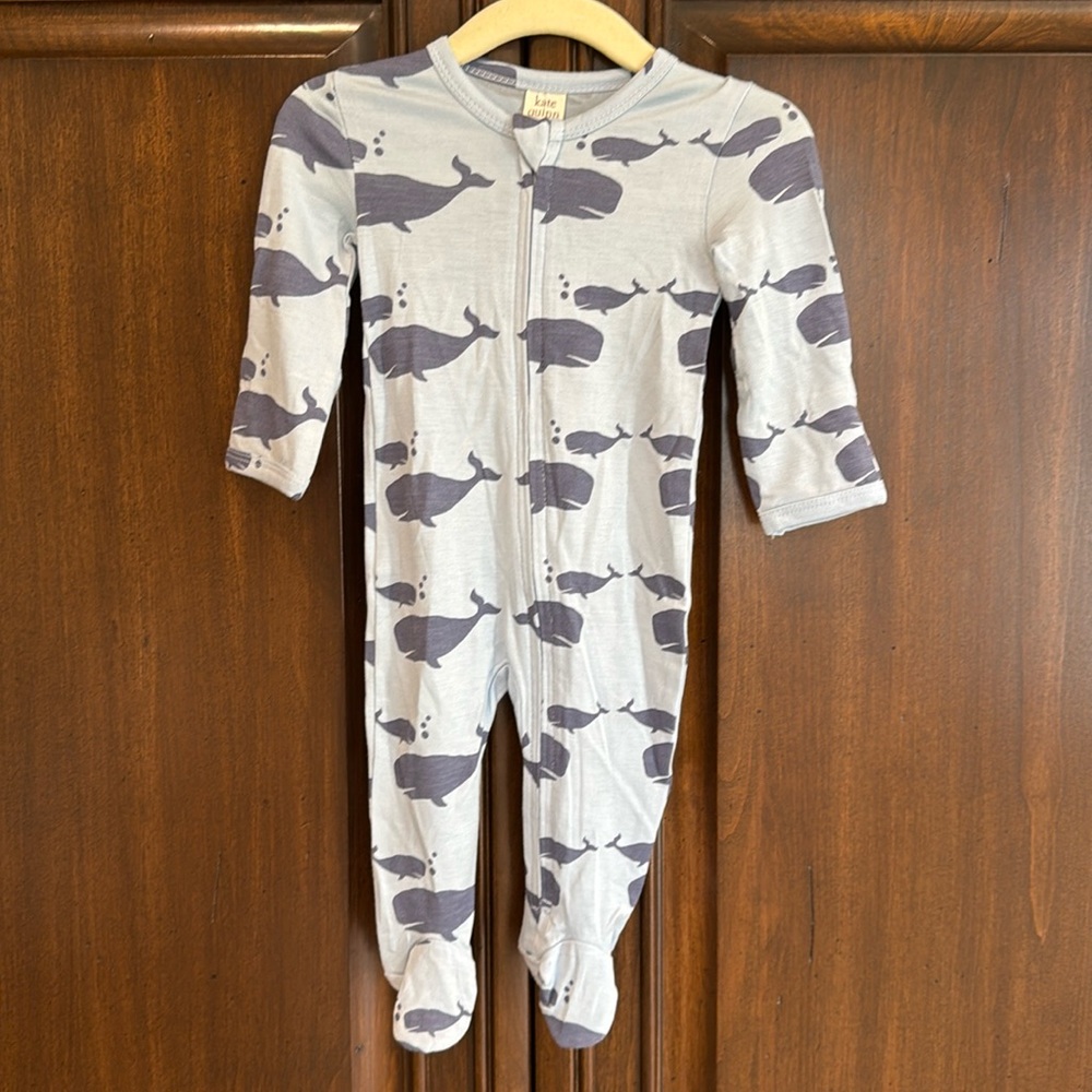 Kate Quinn whale footed bamboo pajamas 0-3 NWT